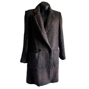 100% Pure Wool Coat. Size 7/8. Dark Brown